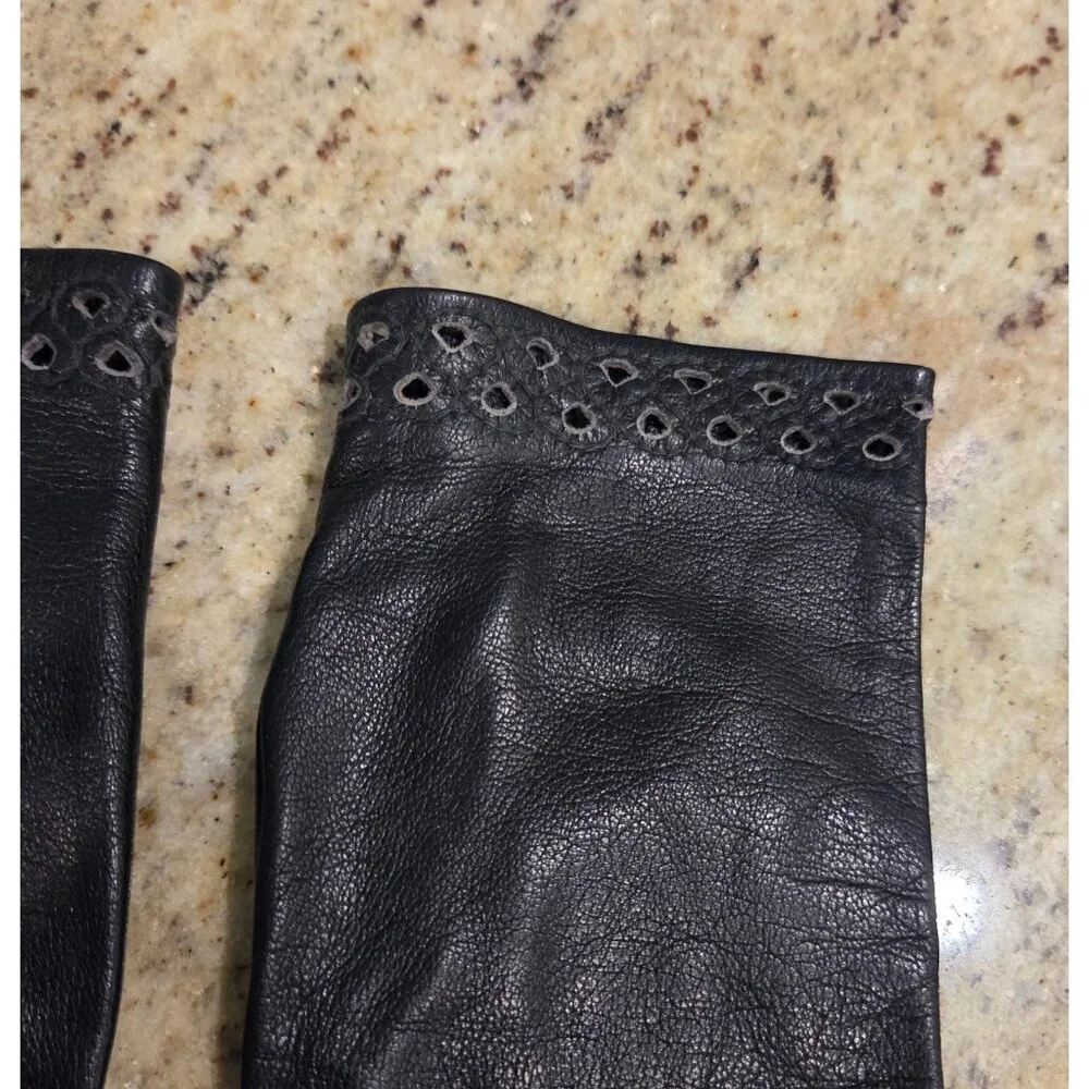 Vintage Womens Size M Black Leather Formal 8